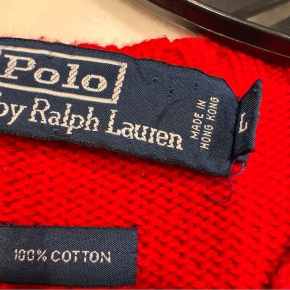 Polo Ralph Lauren Sweater Vest Mens L Red Cotton Knit - Picture 3 of 8